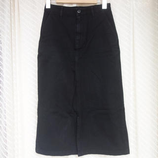 ムジルシリョウヒン(MUJI (無印良品))の無印良品　タイトスカート チノ素材　ブラック(ロングスカート)