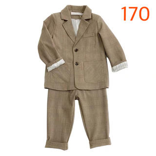 【170cm】ブラウンチェック柄スーツセット 2点【新品未使用】(ドレス/フォーマル)