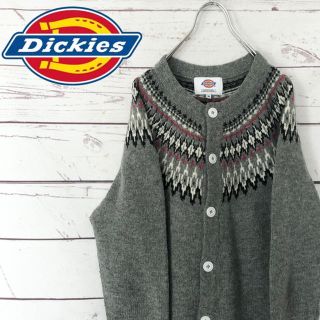 ディッキーズ(Dickies)のDickies ディッキーズ　ノルディック 求心柄　クルーネックカーディガン　M(ニット/セーター)