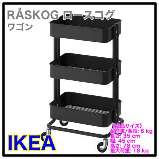 【新品　2台セット】IKEA RASKOG ロースコグ　ワゴン　ブラック(キッチン収納)