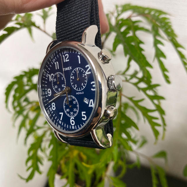 TIMEX(タイメックス)のTIMEX タイメックス　時計　クロノグラフ　ネイビー 電池交換済み　美品 メンズの時計(腕時計(アナログ))の商品写真