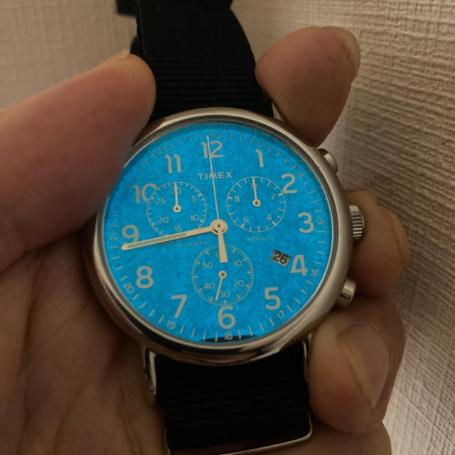 TIMEX(タイメックス)のTIMEX タイメックス　時計　クロノグラフ　ネイビー 電池交換済み　美品 メンズの時計(腕時計(アナログ))の商品写真