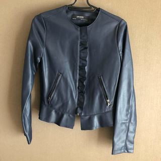 ザラ(ZARA)のZARA フリルライダース(ライダースジャケット)