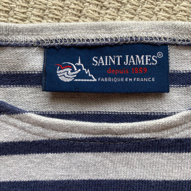 SAINT JAMES(セントジェームス)のセントジェームス　ボーダーカットソー　ウェッソン　ネイビー×グレー レディースのトップス(Tシャツ(長袖/七分))の商品写真