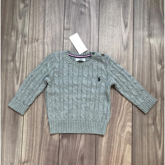 POLO RALPH LAUREN(ポロラルフローレン)のラルフローレン　セーター　ニット　18M グレー キッズ/ベビー/マタニティのベビー服(~85cm)(ニット/セーター)の商品写真