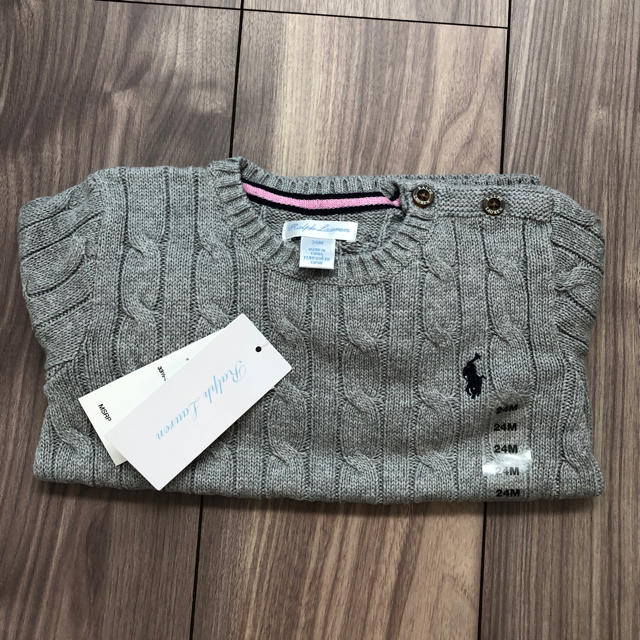 POLO RALPH LAUREN(ポロラルフローレン)のラルフローレン　セーター　ニット　18M グレー キッズ/ベビー/マタニティのベビー服(~85cm)(ニット/セーター)の商品写真