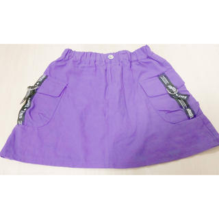 キッズ 女の子 キュロットスカート 150 紫 パープル(スカート)