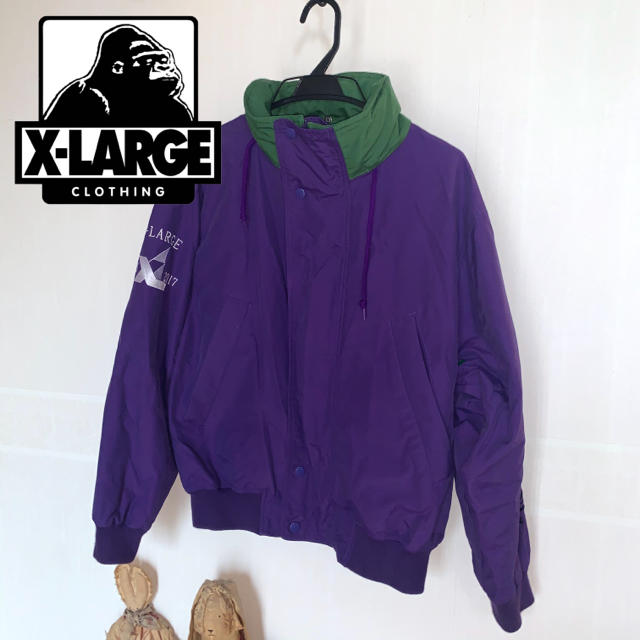 XLARGE 90s刺繍ロゴ セーリングジャケット パープル XLARGE 90s刺繍ロゴ セーリングジャケット パープル