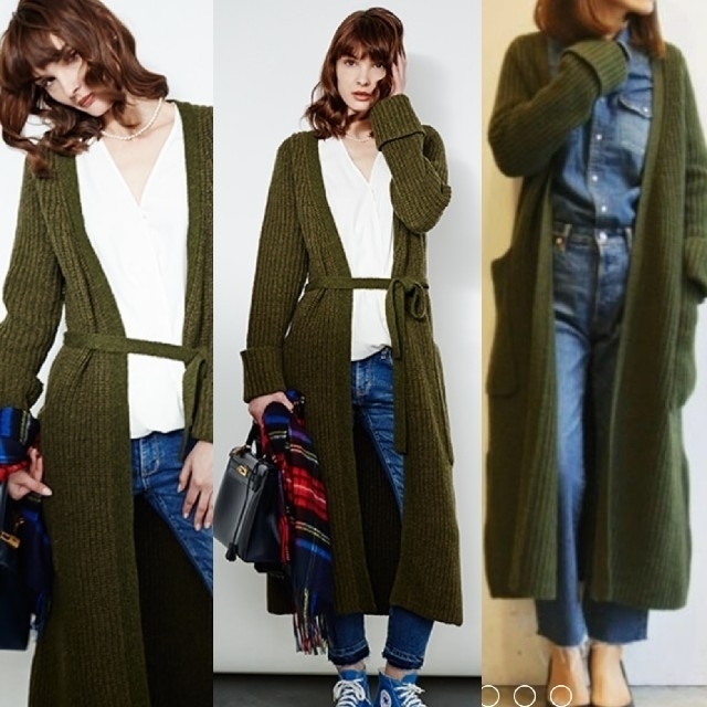 再値下【Shinzone】2015AW BELTED LONG CARDIGAN