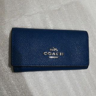 コーチ(COACH)のじゃりン子チエ様専用　COACH　キーケース　青　美品(キーケース)