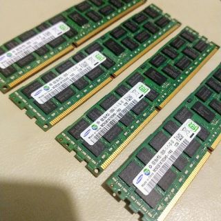 サムスン(SAMSUNG)のサーバー用ﾒﾓﾘ 8GB×4枚 SAMSUNG DR3-1600 ECC/REG(PCパーツ)