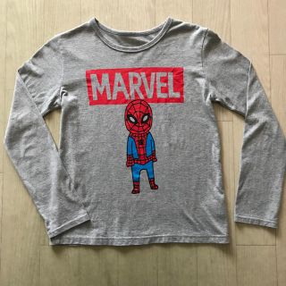 ベルメゾン(ベルメゾン)の【MARVEL】長袖Tシャツ／スパイダーマン／杢グレー／150cm(Tシャツ/カットソー)