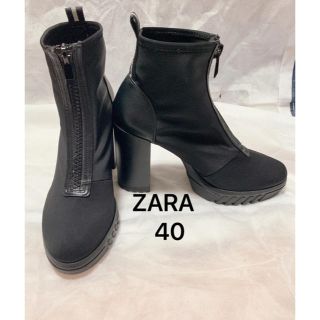 ザラ(ZARA)の【未使用】40☆美脚センタージップストレッチアングブーツ☆ZARA(ブーツ)