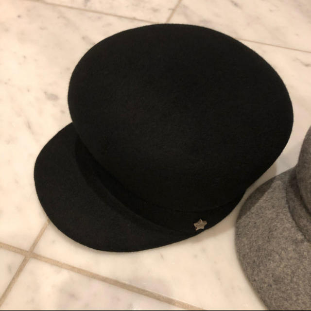 Drawer(ドゥロワー)の未使用♡スターキャスケット ブラック グレー boniture ウール ニット レディースの帽子(キャスケット)の商品写真
