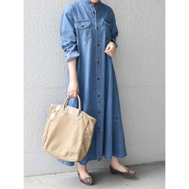 人気✨SHIPS any 別注 lee デニムロングワンピース マキシ丈 完売品