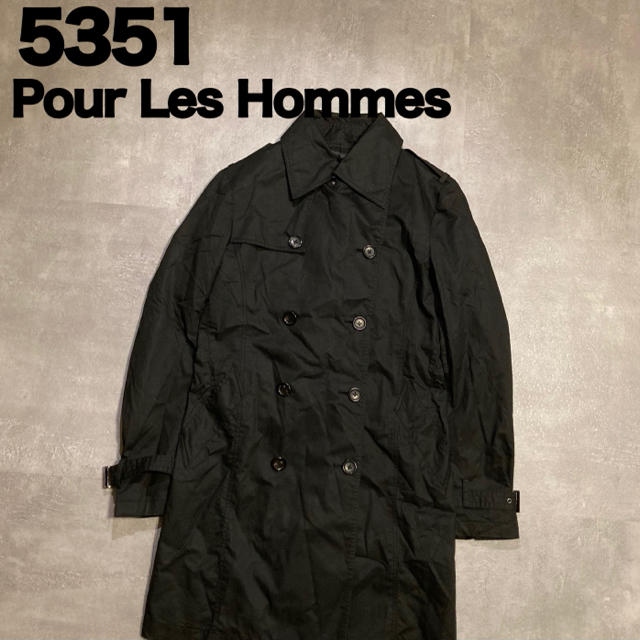 5351 Pour Les Hommes sample ブラック トレンチコート | フリマアプリ ラクマ