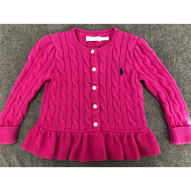 Ralph Lauren(ラルフローレン)のラルフローレン☆ペプラムカーディガン☆ピンク キッズ/ベビー/マタニティのキッズ服女の子用(90cm~)(カーディガン)の商品写真