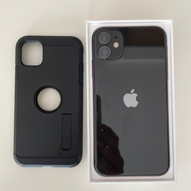 ラウンド Apple - ryoniPhone 11 128GB ブラック美品spigenケース付き