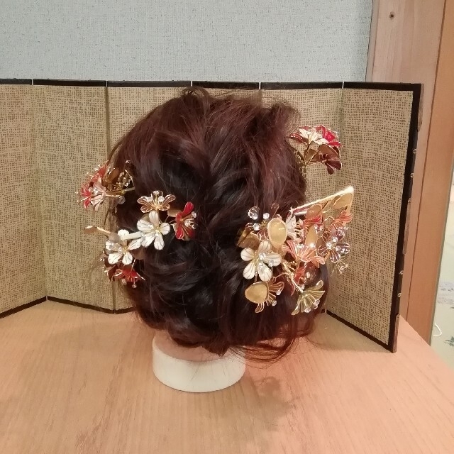 かんざし　花嫁　成人式　髪飾り　リメイク 2