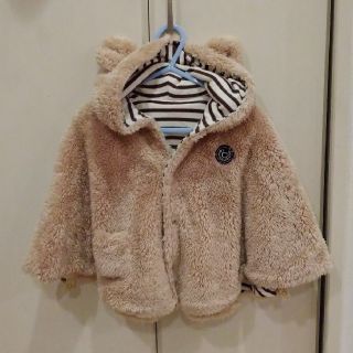 ブランシェス(Branshes)のお値下げ ブランシェス 2度のみ！モコモコクマ耳ポンチョ リバーシブル(その他)