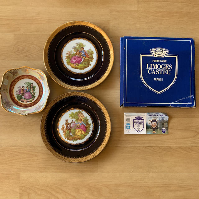 LIMOGES CASTEL(リモージュ キャッスル)】飾り皿2枚+菓子皿1枚 先着