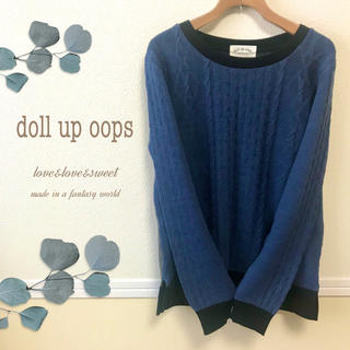 ドールアップウップス(doll up oops)のdoll up oops by color knit navy バイカラーニット(ニット/セーター)