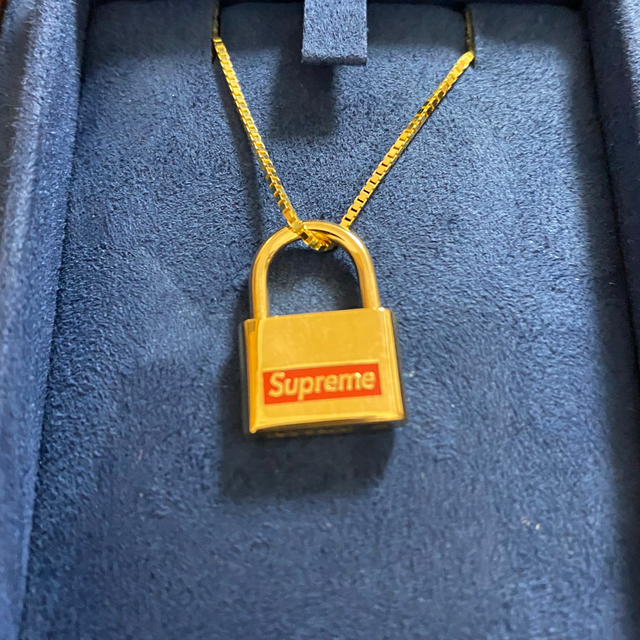 supreme/jacob&co.14k gold lock pendant
