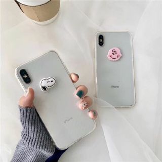 ワンポイントチャーリーブラウンスヌーピーiPhoneケースクリア(iPhoneケース)