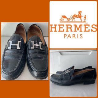 エルメス(Hermes)のエルメス　コンスタンス　ブラックレザー　ローファー(ローファー/革靴)