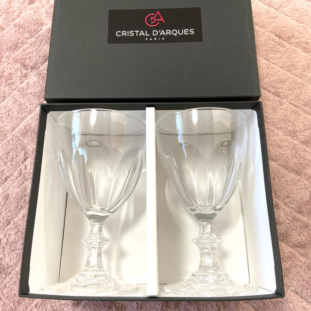 Cristal D'Arques(クリスタルダルク)の新品☆クリスタル・ダルク ペア ワイングラス インテリア/住まい/日用品のキッチン/食器(グラス/カップ)の商品写真