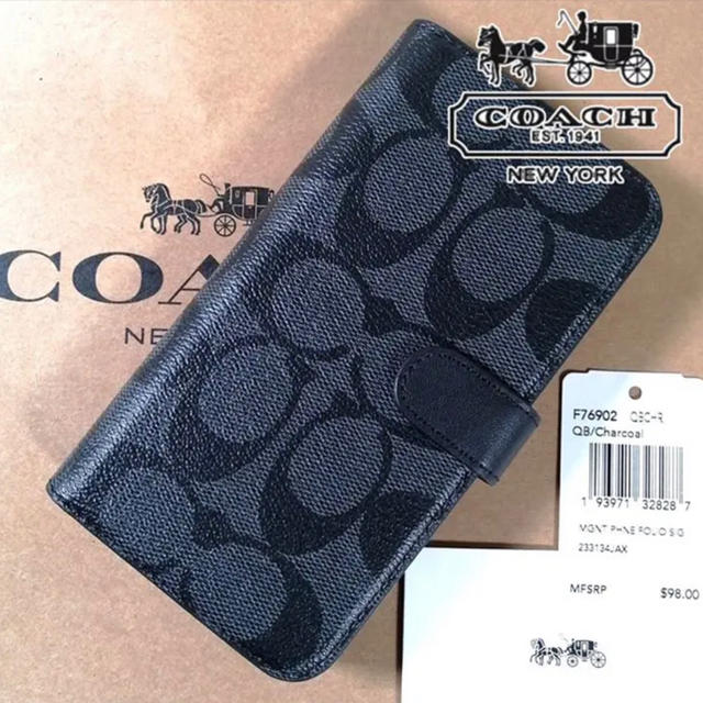 【・美品】coach コーチ iPhone X/XS 2way 手帳型ケース