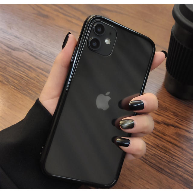 iPhone11 9H強化ガラスケース　耐衝撃　ブラックバンパー スマホ/家電/カメラのスマホアクセサリー(iPhoneケース)の商品写真