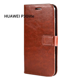Huawei p30lite  手帳型ケース　レザー調　 ファーウェイ(Androidケース)