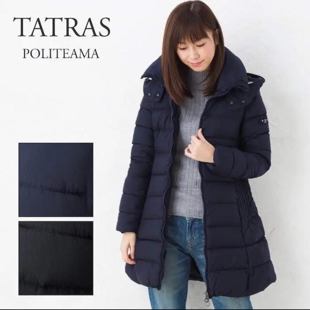 【クリーニング済】TATRAS ポリテアマ  ダウンコート 01 ネイビー付属品ギャランティーカード