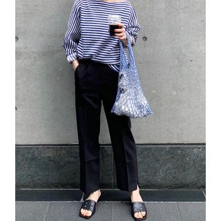 マルタンマルジェラ(Maison Martin Margiela)の11月1日迄お取り置きok.soonブルーボーダートップス ¥5,900    (カットソー(長袖/七分))