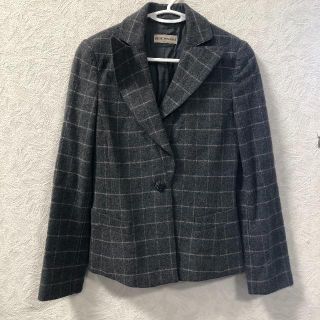 エンポリオアルマーニ(Emporio Armani)の美品 アルマーニ テーラード ジャケット 38 グレー チェック柄(テーラードジャケット)