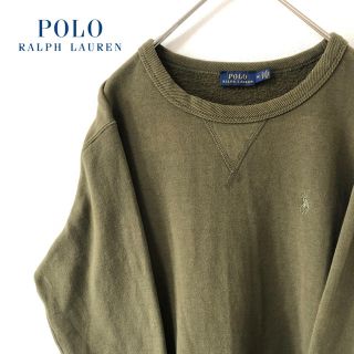 ポロラルフローレン(POLO RALPH LAUREN)の【サイズ要確認】スウェット トレーナー　カーキ　アースカラー　90s ゆるだぼ(スウェット)