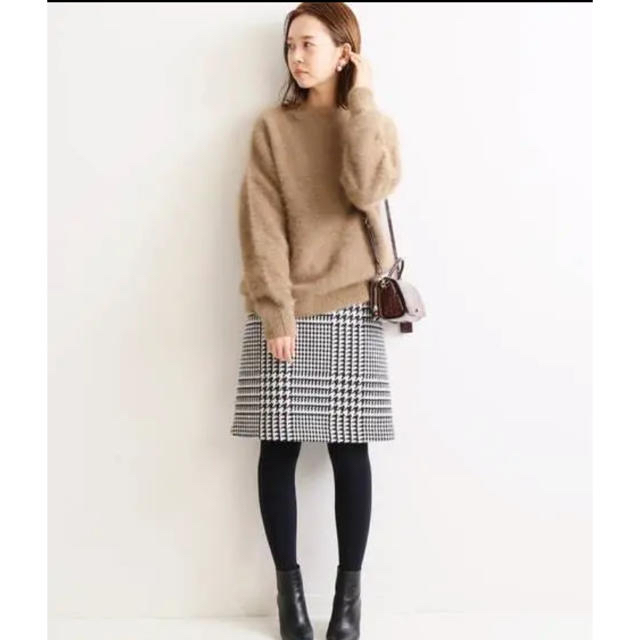 IENA(イエナ)のIENA ロービングチェック台形スカート  36 美品 レディースのスカート(ひざ丈スカート)の商品写真