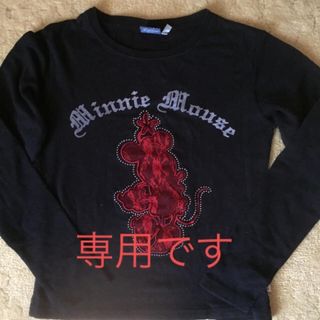 ディズニーミニー 黒トップス レース ビジュー Ｍ tシャツ カットソー (カットソー(長袖/七分))