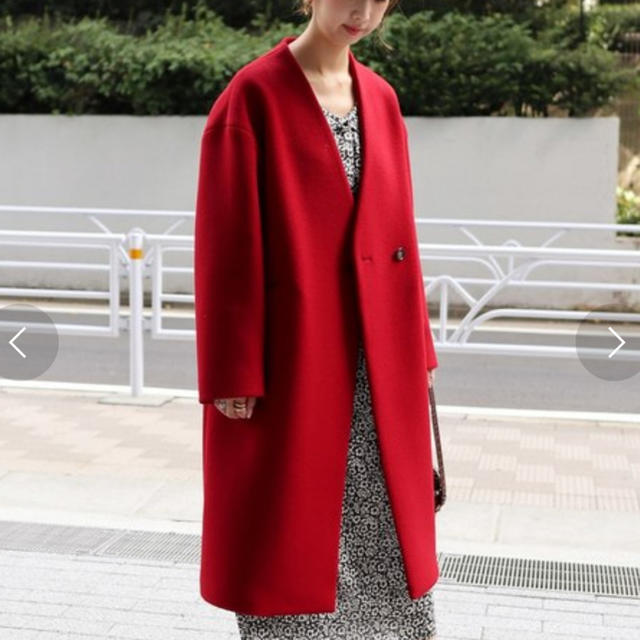 Spick and Span Noble ニットワンピース レッド×ネイビー