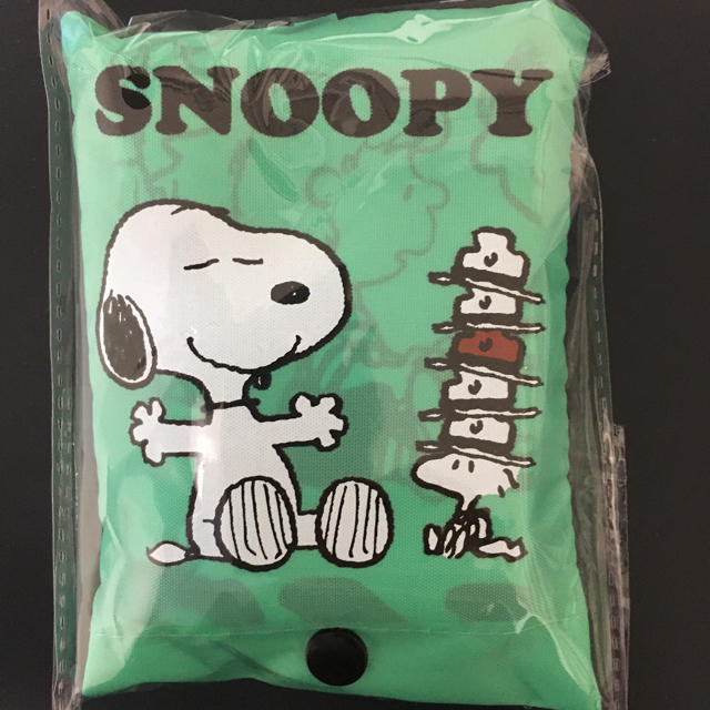 SNOOPY(スヌーピー)の限定　スヌーピー　ポーチ付きエコバック　グリーン レディースのバッグ(エコバッグ)の商品写真