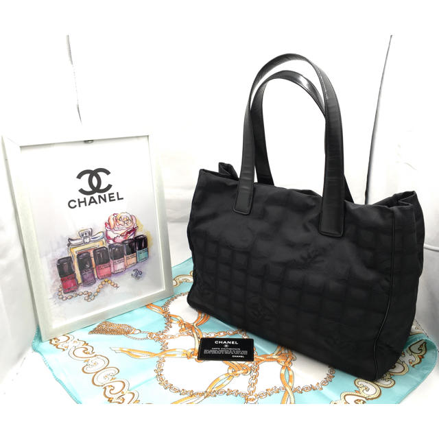 CHANEL(シャネル)の【JOJO様専用✨】◆シャネル◆ニュートラベルライントートMM◆ブラック レディースのバッグ(トートバッグ)の商品写真