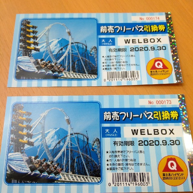 富士急ハイランドフリーパス引換券 大人2枚 | www.prakashferrous.com