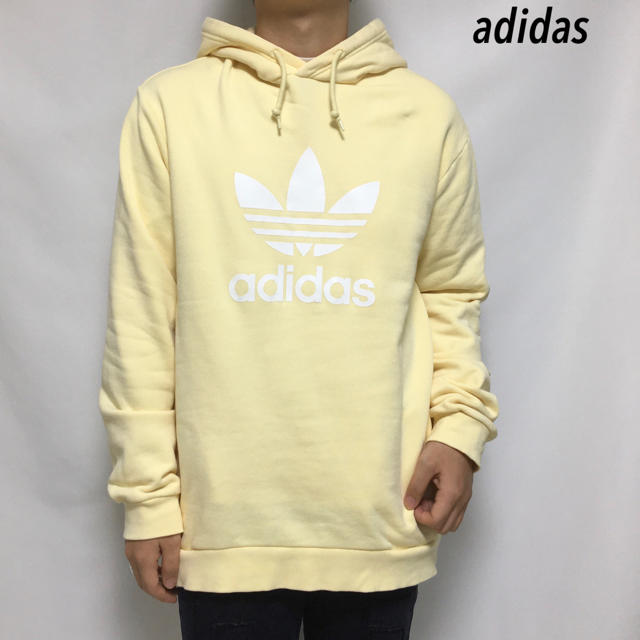adidas アディダス パーカー パステルカラー メンズ イエロー