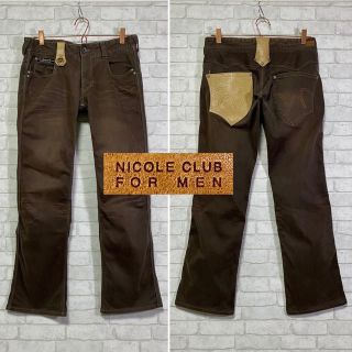 ニコルクラブフォーメン(NICOLE CLUB FOR MEN)のニコルクラブフォーメン 牛革ポケット Dカン ストレッチデニム/サイズ46(デニム/ジーンズ)