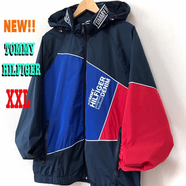 TOMMY HILFIGER(トミーヒルフィガー)の襟ロゴ☆ トミー ヒルフィガー セーリングジャケット ナイロンジャケット XXL メンズのジャケット/アウター(ナイロンジャケット)の商品写真