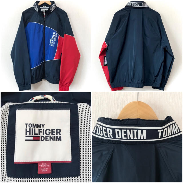 TOMMY HILFIGER(トミーヒルフィガー)の襟ロゴ☆ トミー ヒルフィガー セーリングジャケット ナイロンジャケット XXL メンズのジャケット/アウター(ナイロンジャケット)の商品写真