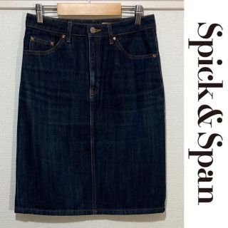 スピックアンドスパン(Spick & Span)のSpick & Span デニムスカート　スピックアンドスパン　インディゴ(ひざ丈スカート)