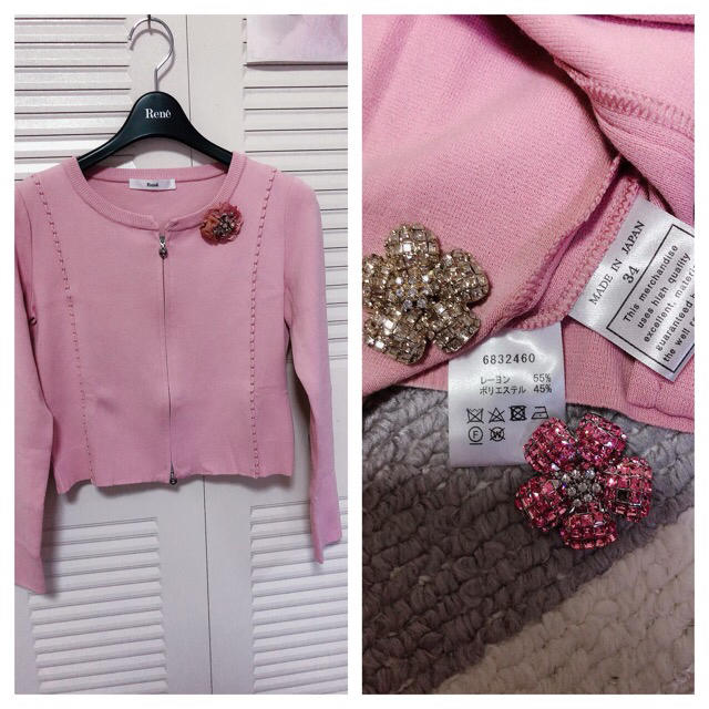 ✨Rene ルネニット【美品💖スワロスキー✨ダブルジップ ✨Rene ルネニット【美品💖スワロスキー✨ダブルジップ