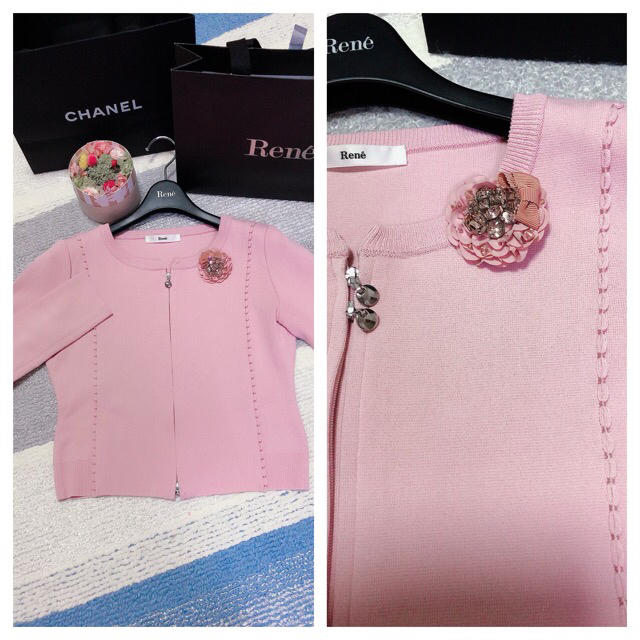 ✨Rene ルネニット【美品💖スワロスキー✨ダブルジップ ✨Rene ルネニット【美品💖スワロスキー✨ダブルジップ